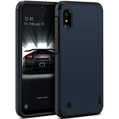 BEZ Handyhülle für Samsung Galaxy A10 Hülle, Tasche Stoßfestes Kompatibel für Samsung A10, [Heavy Duty Serie] Outdoor Dual Layer Armor Case Handy Schutzhülle Robuste, Dunkelblau von BEZ