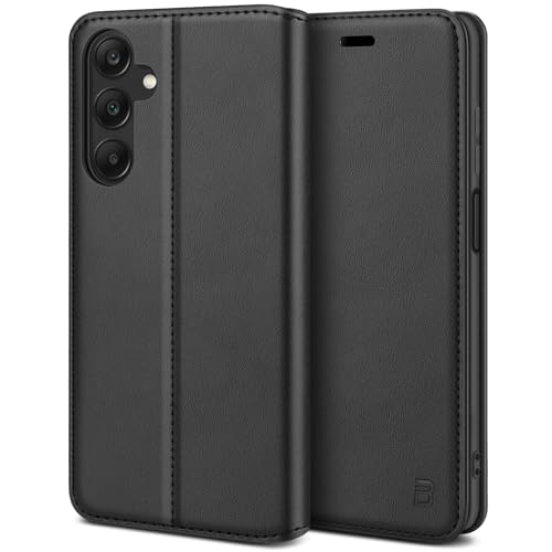 BEZ Handyhülle für Samsung Galaxy A25 5G Hülle, Premium Tasche Kompatibel für Samsung A25 5G, Tasche Case Schutzhüllen aus Klappetui mit Kreditkartenhaltern, Ständer, Magnetverschluss, Schwarz von BEZ