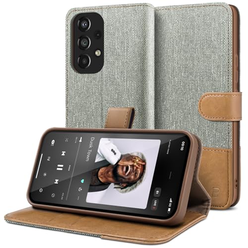 BEZ Handyhülle für Samsung Galaxy A53 5G Hülle, Tasche Kompatibel für Samsung A53 5G, Schutzhüllen aus Klappetui mit Kreditkartenhaltern, Ständer, Magnetverschluss, Grau BEZ Handyhülle für Samsung Galaxy A53 5G Hülle, Tasche Kompatibel für Samsung A53 5G, Schutzhüllen aus Klappetui mit Kreditkartenhaltern, Ständer, Magnetverschluss, Grau von BEZ