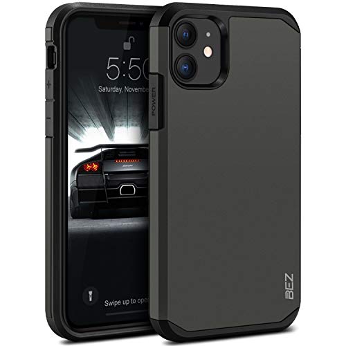 BEZ Handyhülle für iPhone 11 Hülle, Tasche Stoßfestes Kompatibel für iPhone 11, [Heavy Duty Serie] Outdoor Dual Layer Armor Case Handy Schutzhülle Robuste, Grau von BEZ