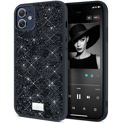 BEZ Handyhülle für iPhone 11 Hülle Glitzer, Sparkle Diamond Crystal Bling Hülle mit Bling & Co. Serie Kompatibel für iPhone 11, Jet Schwarz von BEZ