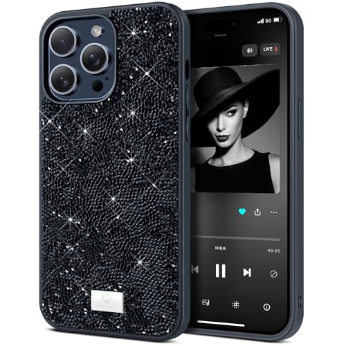 BEZ Handyhülle für iPhone 14 Pro Hülle Glitzer, Sparkle Diamond Crystal Bling Hülle mit Bling & Co. Serie für iPhone 14 Pro, Jet Schwarz BEZ Handyhülle für iPhone 14 Pro Hülle Glitzer, Sparkle Diamond Crystal Bling Hülle mit Bling & Co. Serie für iPhone 14 Pro, Jet Schwarz von BEZ
