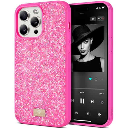 BEZ Handyhülle für iPhone 14 Pro Max Hülle Glitzer, Sparkle Diamond Crystal Bling Hülle mit Bling & Co. Serie für iPhone 14 Pro Max, Brink Pink BEZ Handyhülle für iPhone 14 Pro Max Hülle Glitzer, Sparkle Diamond Crystal Bling Hülle mit Bling & Co. Serie für iPhone 14 Pro Max, Brink Pink von BEZ