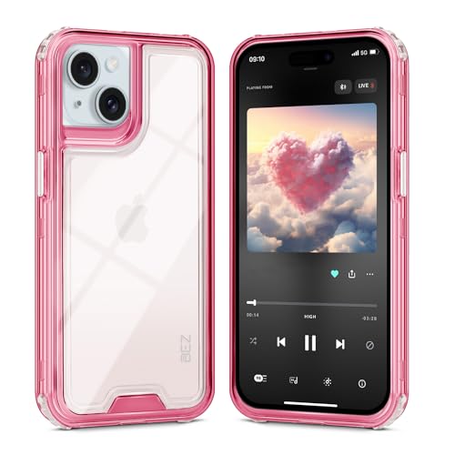 BEZ Handyhülle für iPhone 15 Hülle, Stoßfest Schwer Pflicht 3 in 1 Hybride Robuste Hoher Schlagfestigkeit Schützende Fall Abdeckung für das iPhone 15, Klares Rosa BEZ Handyhülle für iPhone 15 Hülle, Stoßfest Schwer Pflicht 3 in 1 Hybride Robuste Hoher Schlagfestigkeit Schützende Fall Abdeckung für das iPhone 15, Klares Rosa von BEZ