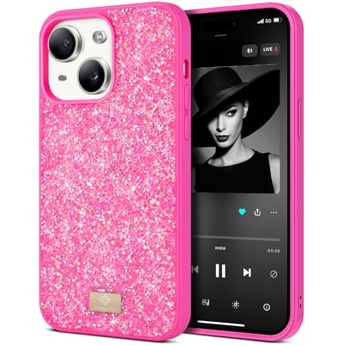 BEZ Handyhülle für iPhone 15 Hülle Glitzer, Sparkle Diamond Crystal Bling Hülle mit Bling & Co. Serie Kompatibel mit iPhone 15, Brink Pink BEZ Handyhülle für iPhone 15 Hülle Glitzer, Sparkle Diamond Crystal Bling Hülle mit Bling & Co. Serie Kompatibel mit iPhone 15, Brink Pink von BEZ