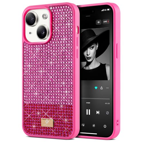 BEZ Handyhülle für iPhone 15 Plus Hülle Glitzer, Sparkle Diamond Crystal Bling Hülle mit Bling & Co. Serie für iPhone 15 Plus, Barbie Pink BEZ Handyhülle für iPhone 15 Plus Hülle Glitzer, Sparkle Diamond Crystal Bling Hülle mit Bling & Co. Serie für iPhone 15 Plus, Barbie Pink von BEZ