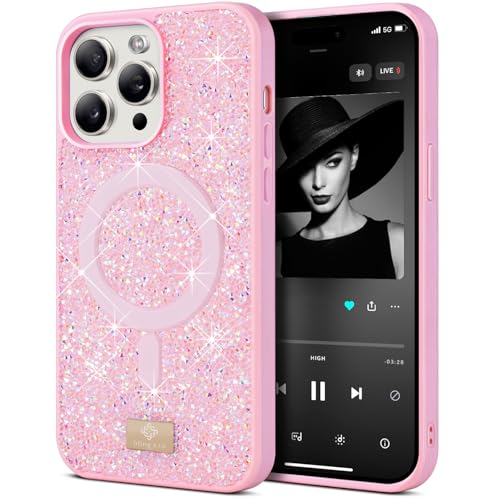 BEZ Handyhülle für iPhone 15 Pro Hülle Glitzer, Kompatibel mit MagSafe, Sparkle Diamond Crystal Bling Hülle mit Bling & Co. Serie, Magnetisch Hülle für iPhone 15 Pro, Flamingo rosa BEZ Handyhülle für iPhone 15 Pro Hülle Glitzer, Kompatibel mit MagSafe, Sparkle Diamond Crystal Bling Hülle mit Bling & Co. Serie, Magnetisch Hülle für iPhone 15 Pro, Flamingo rosa von BEZ