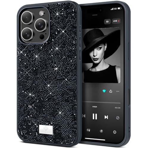 BEZ Handyhülle für iPhone 16 Pro Max Hülle Glitzer, Sparkle Diamond Crystal Bling Hülle mit Bling & Co. Serie für iPhone 16 Pro Max, Jet Schwarz BEZ Handyhülle für iPhone 16 Pro Max Hülle Glitzer, Sparkle Diamond Crystal Bling Hülle mit Bling & Co. Serie für iPhone 16 Pro Max, Jet Schwarz von BEZ