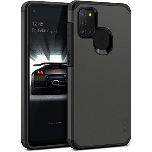 BEZ Hülle für Samsung A21s Hülle, Handyhülle Stoßfestes Kompatibel für Samsung Galaxy A21s, [Heavy Duty Serie] Outdoor Dual Layer Armor Case Handy Schutzhülle Robuste, Grau von BEZ