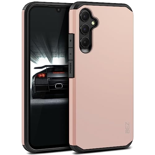 BEZ Hülle für Samsung Galaxy A34 5G Hülle, Handyhülle Tasche Stoßfestes Kompatibel für Samsung A34 5G, [Heavy Duty Serie] Outdoor Dual Layer Armor Case Handy Schutzhülle Robuste, Rosa Gold von BEZ