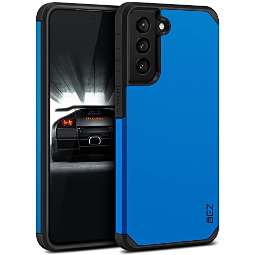 BEZ Hülle für Samsung Galaxy S21 FE Hülle, Handyhülle Tasche Stoßfestes Kompatibel für Samsung S21 FE 5G, [Heavy Duty Serie] Outdoor Dual Layer Armor Case Handy Schutzhülle Robuste, Blaue Marine von BEZ