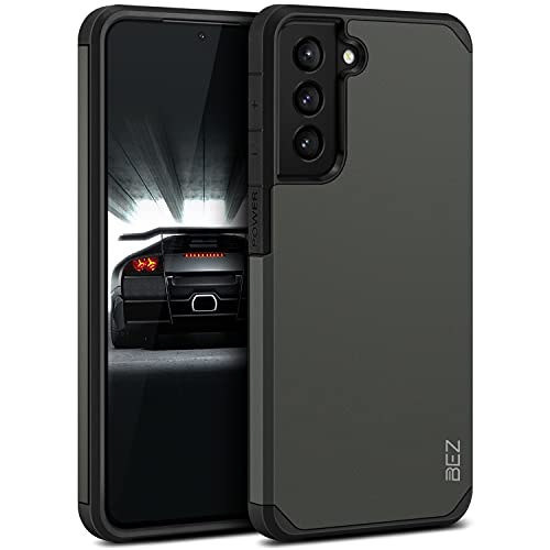 BEZ Hülle für Samsung Galaxy S21 FE Hülle, Handyhülle Tasche Stoßfestes Kompatibel mit Samsung S21 FE 5G, [Heavy Duty Serie] Outdoor Dual Layer Armor Case Handy Schutzhülle Robuste, Grau von BEZ