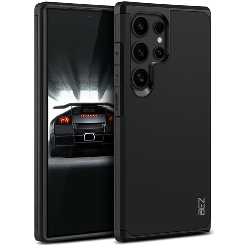 BEZ Hülle für Samsung Galaxy S24 Ultra Hülle, Handyhülle Tasche Stoßfestes Kompatibel mit Samsung S24 Ultra, [Heavy Duty Serie] Outdoor Dual Layer Armor Case Handy Schutzhülle Robuste, Schwarz von BEZ