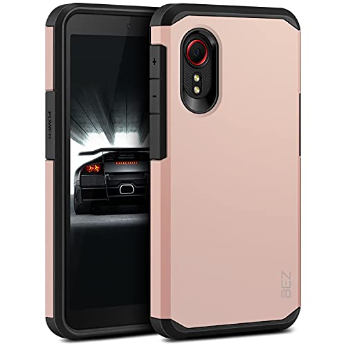 BEZ Hülle für Samsung Xcover 5 Hülle, Handyhülle Tasche Stoßfestes Kompatibel für Samsung Galaxy Xcover 5, [Heavy Duty Serie] Outdoor Dual Layer Armor Case Handy Schutzhülle Robuste, Rosa Gold von BEZ