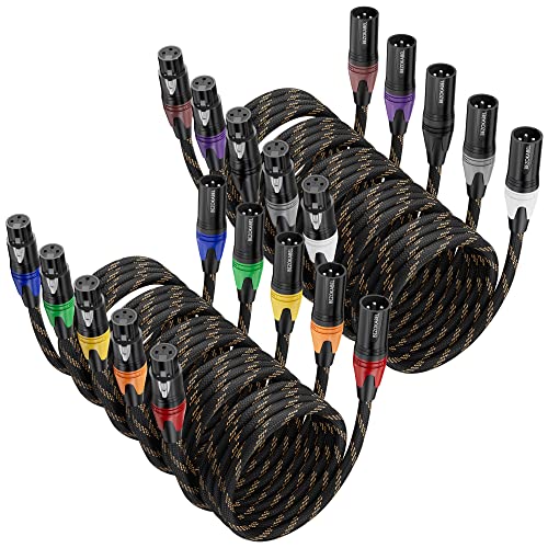 BEZOKABLE XLR-Mikrofonkabel, 1,8 m, Nylon, geflochten, kompatibel mit Mikrofonen, Mischpulten, Lautsprechern, 10 Stück BEZOKABLE XLR-Mikrofonkabel, 1,8 m, Nylon, geflochten, kompatibel mit Mikrofonen, Mischpulten, Lautsprechern, 10 Stück von BEZOKABEL