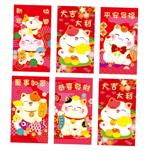 6 x Briefumschläge für das neue Jahr, Rötungen, traditionelles Schlangenjahr, multifunktional, chinesische Tierkreiszeichen, Geldpapiertüte 6 x Briefumschläge für das neue Jahr, Rötungen, traditionelles Schlangenjahr, multifunktional, chinesische Tierkreiszeichen, Geldpapiertüte von BFANGLC
