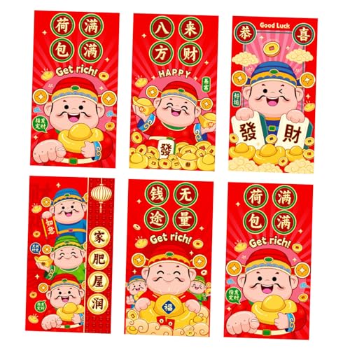6 x Briefumschläge für das neue Jahr, Rötungen, traditionelles Schlangenjahr, multifunktional, chinesische Tierkreiszeichen, Geldpapiertüte 6 x Briefumschläge für das neue Jahr, Rötungen, traditionelles Schlangenjahr, multifunktional, chinesische Tierkreiszeichen, Geldpapiertüte von BFANGLC