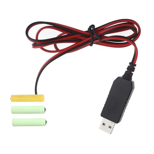 BFANGLC 5 V 2 A USB auf 4,5 V Batterieadapter, ersetzt 3 Stück 1,5 V Batterien für Taschenlampen, Spielzeug, Fernbedienung, LED-Leuchten von BFANGLC