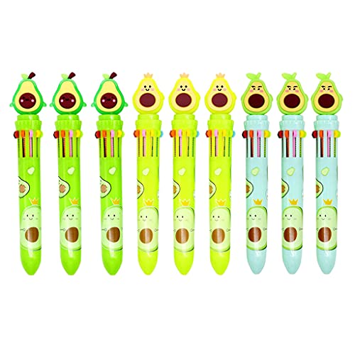 BFANGLC 9 x Cartoon-Kugelschreiber, 8 verschiedene Farben, lustige Avocado-Schreibstifte, 0,5 mm Spitze, für Schüler BFANGLC 9 x Cartoon-Kugelschreiber, 8 verschiedene Farben, lustige Avocado-Schreibstifte, 0,5 mm Spitze, für Schüler von BFANGLC