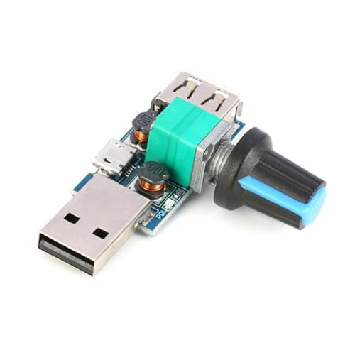 BFANGLC USB-Ventilator, stufenloser Geschwindigkeitsregler mit Schaltern, Geschwindigkeitsmodul 4–12 V, 5 W, USB-Desktop-Lüfter, Geschwindigkeitsregler mit Drehknopf von BFANGLC