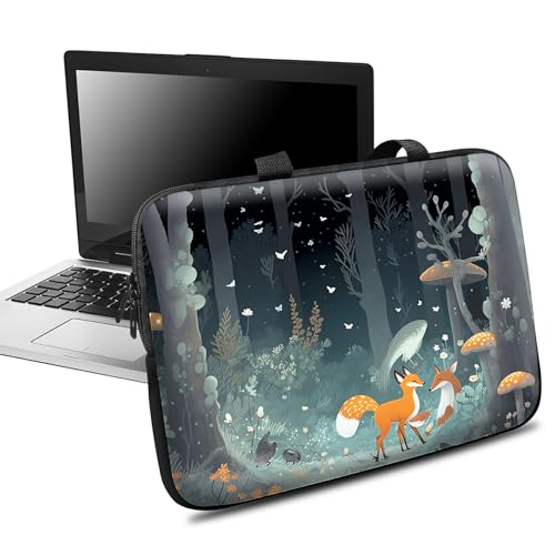 BFDHGQZC Foxes Mushrooms Laptoptasche mit Griff, 13-14 Zoll (33 - 35,6 cm), strapazierfähig, Reise-Laptop-Tasche, Handtasche, kompatibel für Laptop von BFDHGQZC