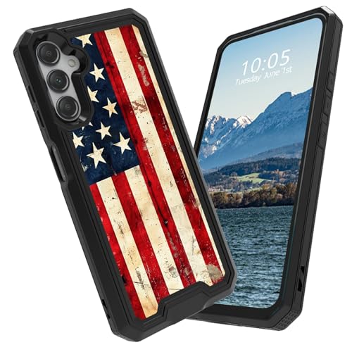 BFDHGQZC Schutzhülle für Samsung Galaxy A16 5G, 17 cm (6,7 Zoll), strapazierfähig, Hybrid-Hülle, doppellagig, harter PC + weiches TPU, stoßfest, robuste Schutzhülle für Samsung A16 5G, Flagge von BFDHGQZC