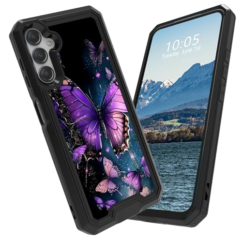 BFDHGQZC Schutzhülle für Samsung Galaxy A16 5G, 17 cm (6,7 Zoll), strapazierfähig, Hybrid-Hybrid-Hülle, doppellagig, harter PC + weiches TPU, stoßfest, robust, Schutzhülle für Samsung A16 5G, lila von BFDHGQZC