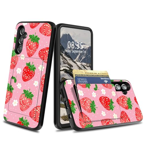 BFDHGQZC Schutzhülle für Samsung Galaxy S24 FE mit Kartenhalter, Hybrid-Schutzhülle mit verstecktem Kreditkartenfach, Schutzhülle für Samsung S24 FE, Erdbeerrosa BFDHGQZC Schutzhülle für Samsung Galaxy S24 FE mit Kartenhalter, Hybrid-Schutzhülle mit verstecktem Kreditkartenfach, Schutzhülle für Samsung S24 FE, Erdbeerrosa von BFDHGQZC