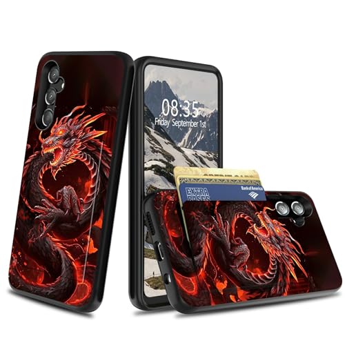 BFDHGQZC Schutzhülle für Samsung Galaxy S24 FE mit Kartenhalter, Hybrid-Schutzhülle mit verstecktem Kreditkartenfach, Schutzhülle für Samsung S24 FE, roter Drache BFDHGQZC Schutzhülle für Samsung Galaxy S24 FE mit Kartenhalter, Hybrid-Schutzhülle mit verstecktem Kreditkartenfach, Schutzhülle für Samsung S24 FE, roter Drache von BFDHGQZC