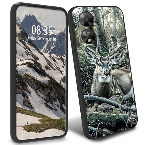BFDHGQZC TPU-Schutzhülle für Boost Celero 5G SC(SN339D), schlank, schwarz, weiche TPU-Handyhülle, stoßfest, Fallschutz, Ganzkörperschutz für Celero 5G SC (SN339D), Hirschjägerbaum von BFDHGQZC