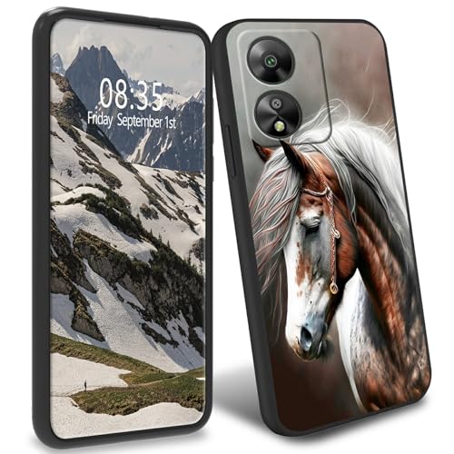 BFDHGQZC TPU-Schutzhülle für Boost Celero 5G SC(SN339D), schlank, schwarz, weiche TPU-Handyhülle, stoßfest, Rundumschutz für Celero 5G SC (SN339D), Pferd von BFDHGQZC