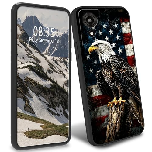 BFDHGQZC TPU-Schutzhülle für TCL K24 T434D, schlank, schwarz, weiche TPU-Handyhülle, stoßfest, Fallschutz, Ganzkörperschutz, Handyhülle für TCL K24 T434D, Weißkopfseeadler mit amerikanischer Flagge BFDHGQZC TPU-Schutzhülle für TCL K24 T434D, schlank, schwarz, weiche TPU-Handyhülle, stoßfest, Fallschutz, Ganzkörperschutz, Handyhülle für TCL K24 T434D, Weißkopfseeadler mit amerikanischer Flagge von BFDHGQZC