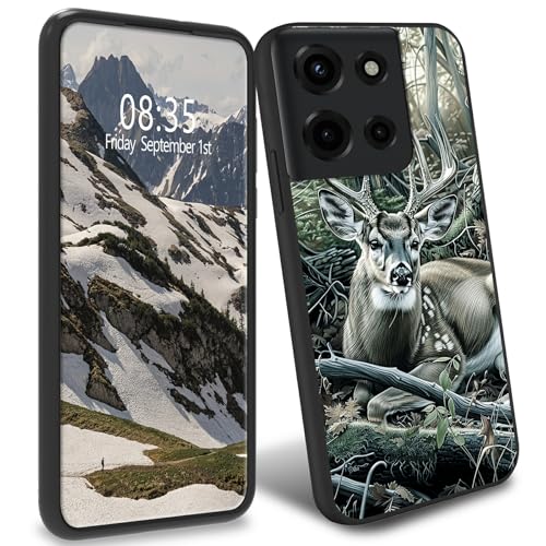 TPU-Schutzhülle für Motorola Moto G Play 5G 2025/Moto G Power 2025, schmal, schwarz, weiche TPU-Handyhülle, stoßfest, Rundumschutz, für Moto G Play 5G 2025/Moto G Power 2025, Hirschjägerbaum von BFDHGQZC