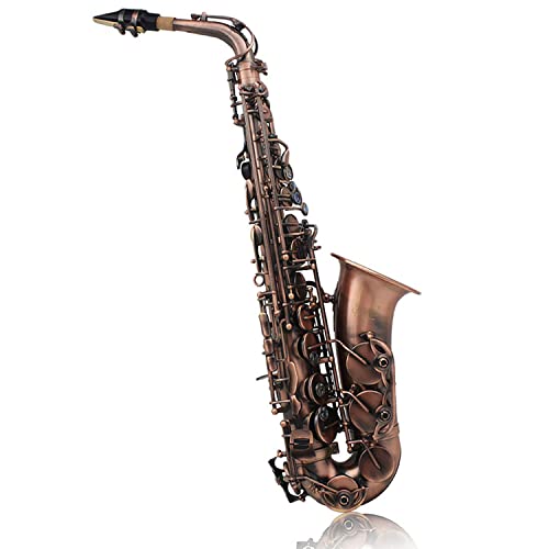 E-Flat Retro Rotes Kupfer Altsaxophon Gebogene Pfeife Handgeschnitzte Abalone-Muschel Knopf Saxophon mit Zubehör E-Flat Retro Rotes Kupfer Altsaxophon Gebogene Pfeife Handgeschnitzte Abalone-Muschel Knopf Saxophon mit Zubehör von BFDUABDHHBFAE
