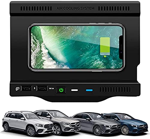 Kabelloses Autoladegerät für A-Klasse, B-Klasse, GLB 2019 2020, mit 2 QC3.0-USB-Anschlüssen, 10 W, 7,5 W, Qi-Schnellladegerät für 12/Pro/SE/11/XR/X/8,S20/Note10+/S10/S9 Kabelloses Autoladegerät für A-Klasse, B-Klasse, GLB 2019 2020, mit 2 QC3.0-USB-Anschlüssen, 10 W, 7,5 W, Qi-Schnellladegerät für 12/Pro/SE/11/XR/X/8,S20/Note10+/S10/S9 von BFDUABDHHBFAE