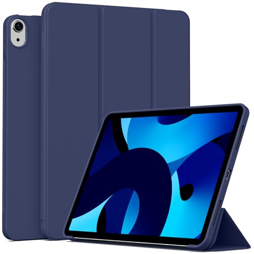 BFGTSJF Hülle für iPad 10. Generation 2022 10.9 Zoll Modell A2696 A2757, Auto Schlaf/Aufwach Funktion, Ultra Leicht Dünn Weiches TPU Rückseite Schutzhülle Smart Folio Cover Hülle, Marine von BFGTSJF