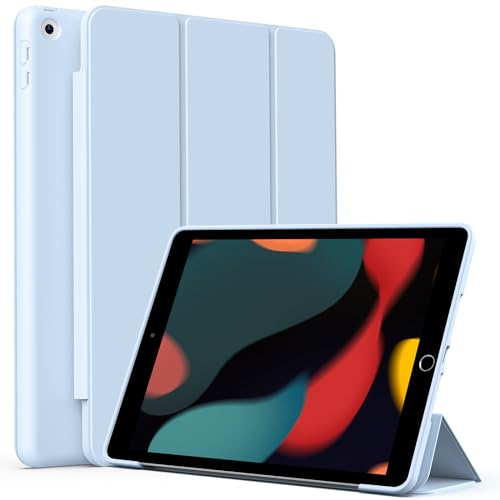 BFGTSJF Hülle für iPad 9./8./7. Generation 10,2 Zoll, Modell 2021/2020/2019, Ultradünne leichte Schutzhülle Soft TPU, Auto Schlaf/Wach Funktion Kompatibel mit iPad 9/8/7 Gen 10,2, Hellblau von BFGTSJF