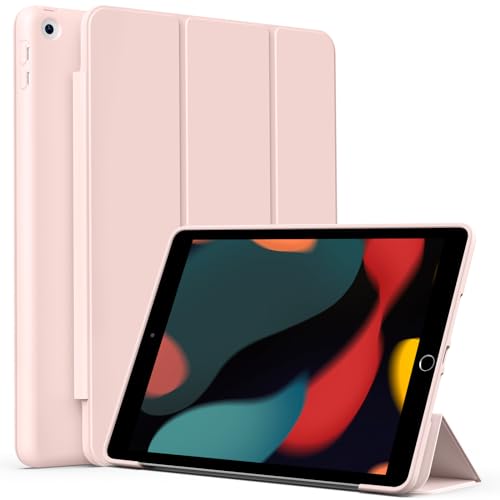 BFGTSJF Hülle für iPad 9./8./7. Generation 10,2 Zoll, Modell 2021/2020/2019, Ultradünne leichte Schutzhülle Soft TPU, Auto Schlaf/Wach Funktion Kompatibel mit iPad 9/8/7 Gen 10,2, Rosa von BFGTSJF