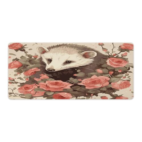 Mauspad, Opossum und Rosen, Druck, Computer-Schreibtischunterlage, Gaming-Mauspad für Zuhause, Büro, Gaming Mauspad, Opossum und Rosen, Druck, Computer-Schreibtischunterlage, Gaming-Mauspad für Zuhause, Büro, Gaming von BFGWK