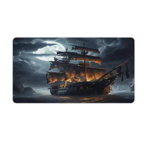 Mauspad, Piraten-Segelboot, Vollmond-Druck, Computer-Schreibtischunterlage, Gaming-Mauspad für Zuhause, Büro, Gaming Mauspad, Piraten-Segelboot, Vollmond-Druck, Computer-Schreibtischunterlage, Gaming-Mauspad für Zuhause, Büro, Gaming von BFGWK