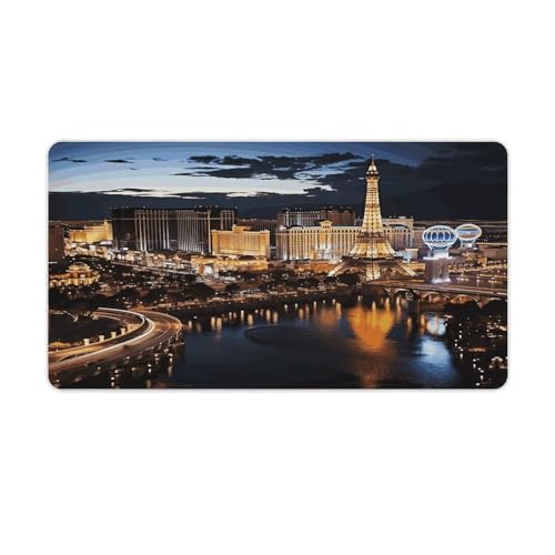 Mauspad Las Vegas Nachtansicht Druck Computer Schreibtischunterlage Gaming Mauspad für Home Office Gaming von BFGWK