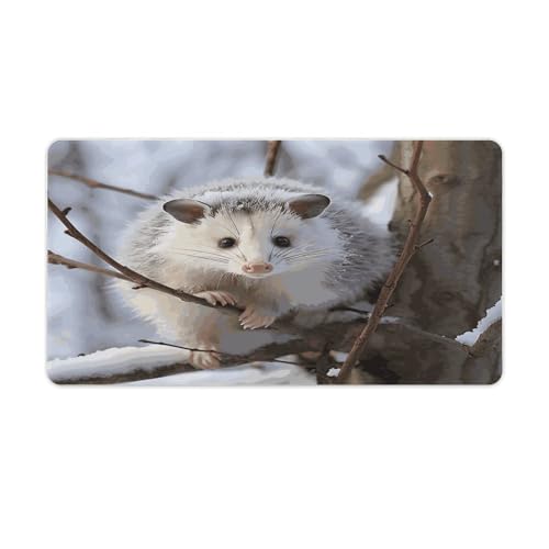 Mauspad Opossum im Schnee, Computer-Schreibtischunterlage, Gaming-Mauspad für Zuhause, Büro, Gaming Mauspad Opossum im Schnee, Computer-Schreibtischunterlage, Gaming-Mauspad für Zuhause, Büro, Gaming von BFGWK
