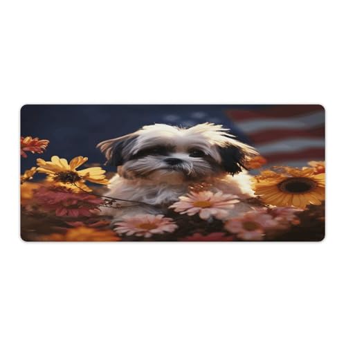 Mauspad Shih Tzu Hund und Blumen Druck Computer Schreibtischunterlage Gaming Mauspad für Home Office Gaming Mauspad Shih Tzu Hund und Blumen Druck Computer Schreibtischunterlage Gaming Mauspad für Home Office Gaming von BFGWK