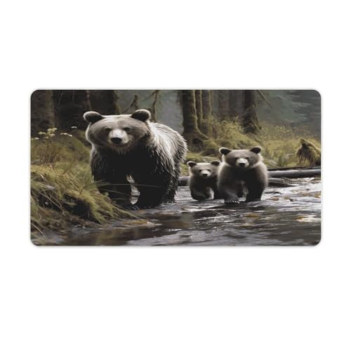 Mauspad mit Aufdruck "Mother Bear and Her Print", Computer-Schreibtischunterlage, Gaming-Mauspad für Zuhause, Büro, Gaming Mauspad mit Aufdruck "Mother Bear and Her Print", Computer-Schreibtischunterlage, Gaming-Mauspad für Zuhause, Büro, Gaming von BFGWK