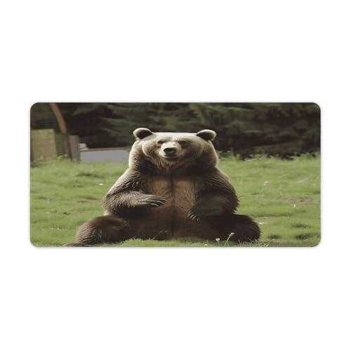 Mauspad mit Aufschrift "Hi Bear Sit on The Lawn Print", Computer-Schreibtischmatte, Gaming-Mauspad für Zuhause, Büro, Gaming Mauspad mit Aufschrift "Hi Bear Sit on The Lawn Print", Computer-Schreibtischmatte, Gaming-Mauspad für Zuhause, Büro, Gaming von BFGWK