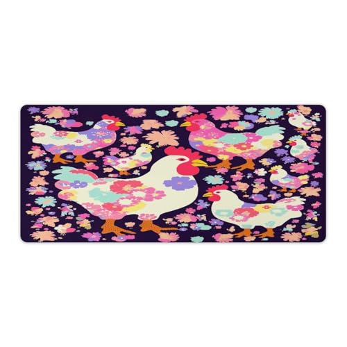 Mauspad mit Blumenherz, Huhn-Druck, Computer-Schreibtischunterlage, Gaming-Mauspad für Zuhause, Büro, Gaming Mauspad mit Blumenherz, Huhn-Druck, Computer-Schreibtischunterlage, Gaming-Mauspad für Zuhause, Büro, Gaming von BFGWK