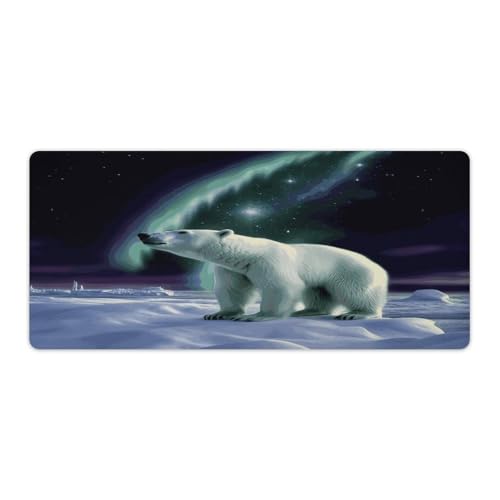 Mauspad mit Eisbären, Nordlichter-Druck, Computer-Schreibtischunterlage, Gaming-Mauspad für Zuhause, Büro, Gaming Mauspad mit Eisbären, Nordlichter-Druck, Computer-Schreibtischunterlage, Gaming-Mauspad für Zuhause, Büro, Gaming von BFGWK