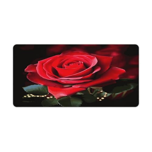 Mauspad mit Rosen-Blumendruck, Computer-Schreibtischunterlage, Gaming-Mauspad für Zuhause, Büro, Gaming Mauspad mit Rosen-Blumendruck, Computer-Schreibtischunterlage, Gaming-Mauspad für Zuhause, Büro, Gaming von BFGWK