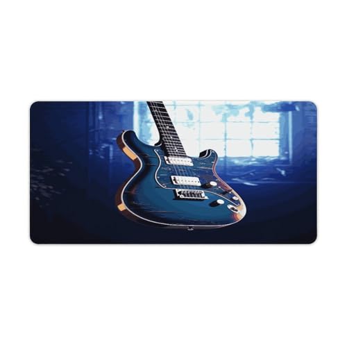 Mauspad mit blauem Gitarren-Druck, Computer-Tischmatte, Gaming-Mauspad für Zuhause, Büro, Gaming Mauspad mit blauem Gitarren-Druck, Computer-Tischmatte, Gaming-Mauspad für Zuhause, Büro, Gaming von BFGWK