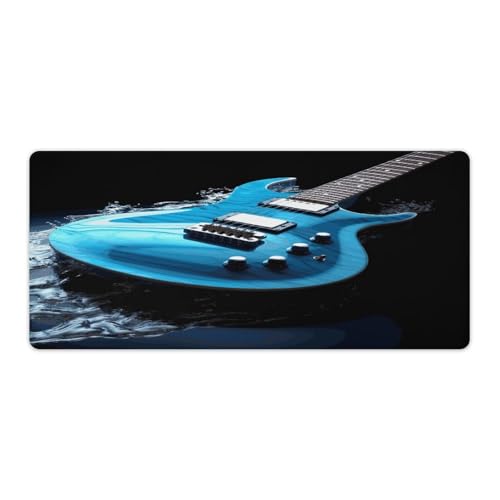 Mauspad mit blauem Gitarren-Druck, Computer-Tischmatte, Gaming-Mauspad für Zuhause, Büro, Gaming Mauspad mit blauem Gitarren-Druck, Computer-Tischmatte, Gaming-Mauspad für Zuhause, Büro, Gaming von BFGWK